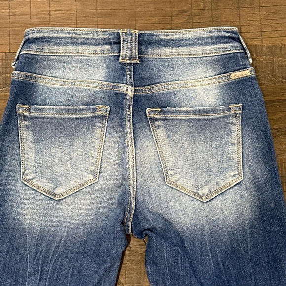 KanCan Signature Mid Rise Ankle Skinny Distressed Medium Wash Raw Hem 24 - Picture 8 of 16